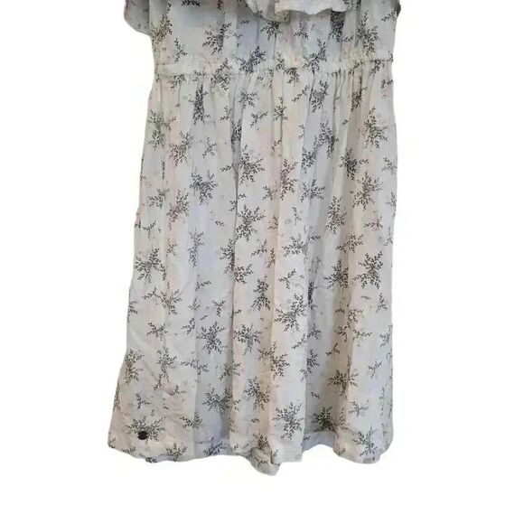 Roxy Women's White & Pink Mini Floral Cotton/Rayon Off the Shoulder Mini Dress - Picture 13 of 14